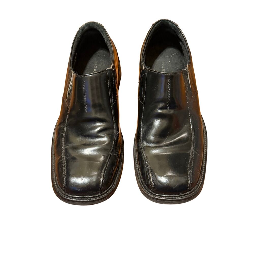 Bostonian Men’s Black Leather Slip On Dress Shoes Square Toe Size 8 M